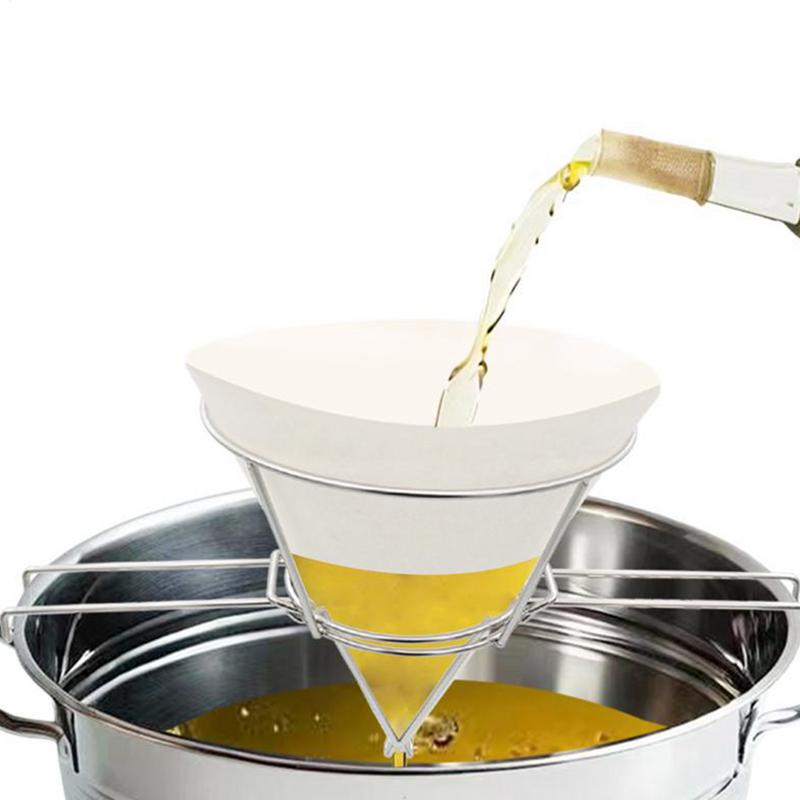 Ahornsirup-Kegel-Filterhalter Küchenhelfer Kochöl-Filterhalter mit klappbaren Armen Edelstahl-Frittieröl-Filterständer