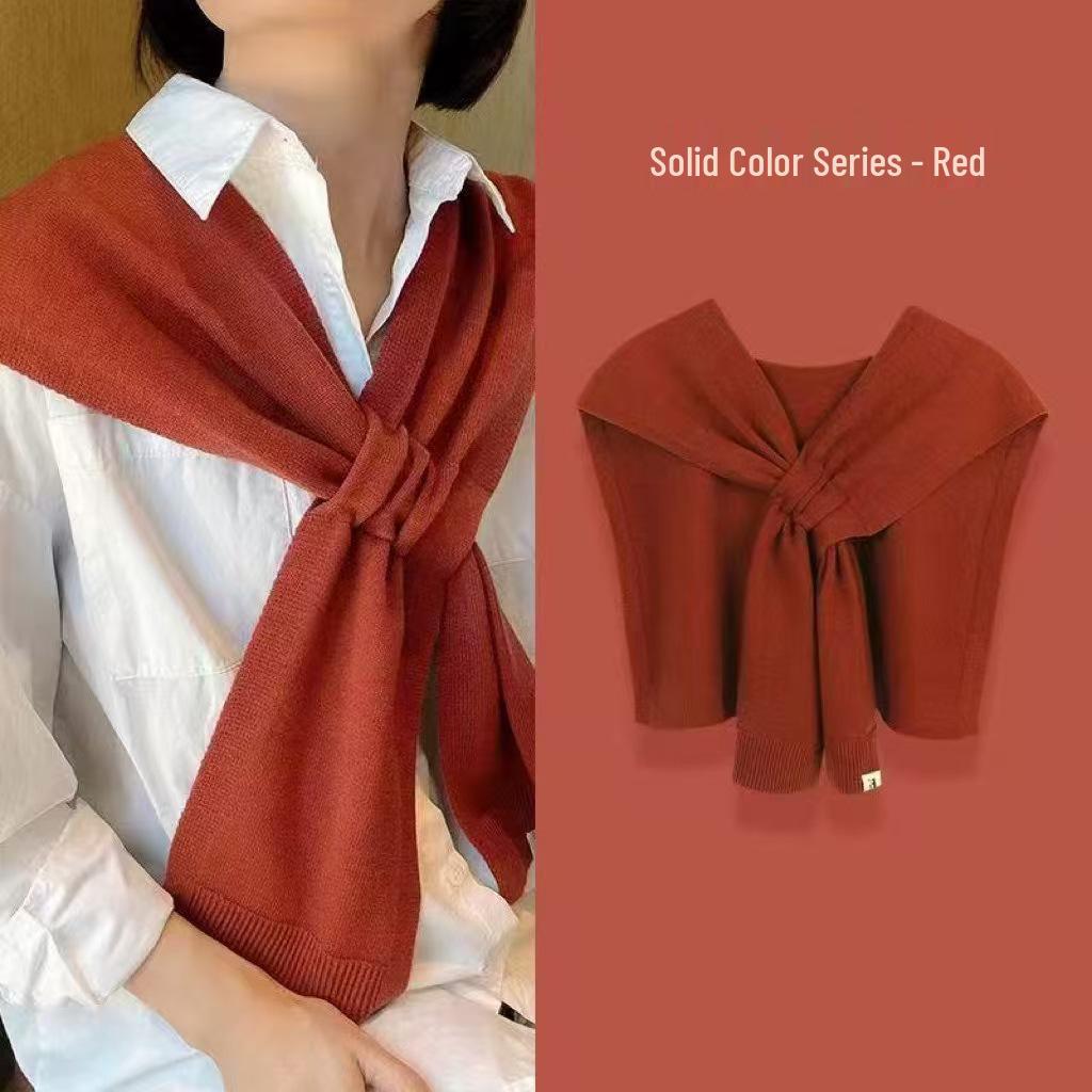 Dongdaemun Damski Dzianinowy Szal Szalik - Wszechstronny Bezrękawnik Kardigan na Jesień/Zimę