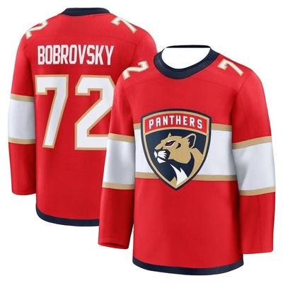 Florida Panthers Eishockey Trikot - Rot mit Weiß/Marineblau/Gold Akzenten Sportlicher Stil Must-Have Trikot 3D Druck Langarm V-Ausschnitt Oberteile