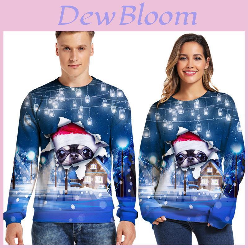 Unisex Ugly Christmas Sweater With Funny Dog Print And Soft Breathable Fabric