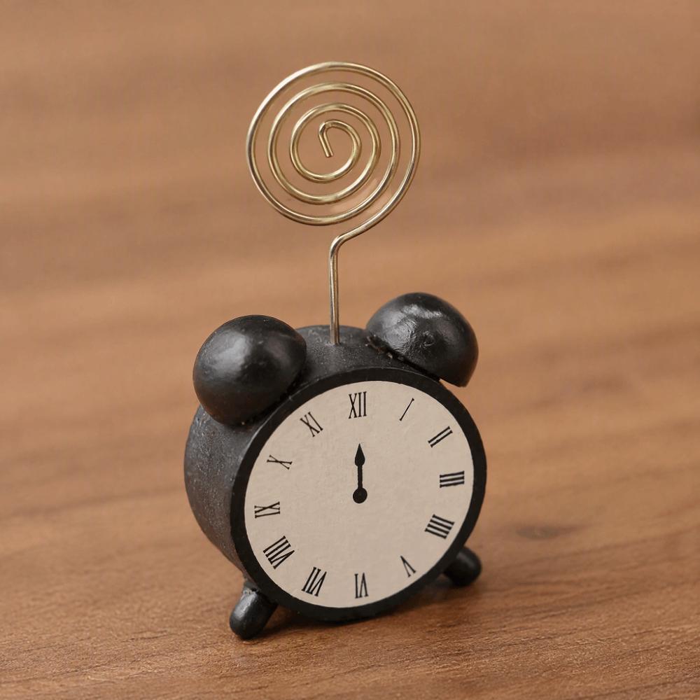 Balck Place Card Holder Wood Business Card Holder Cute Memo Clip Holder  For Home