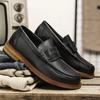 Fashion Genuine Leather Luxury Brand Men Loafers New Formal Dress Moccasins Comfy Men's Casual Shoes Slip On Boat Shoes Drive Flats Male