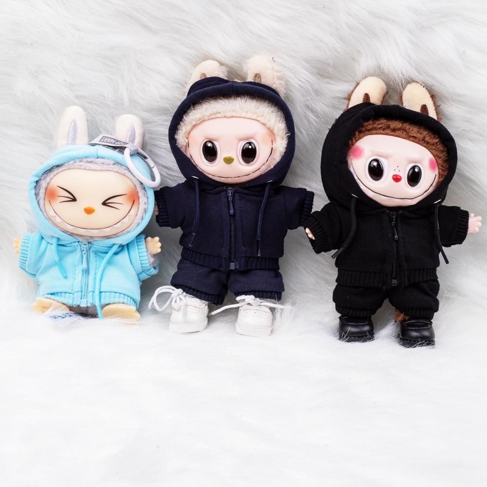 17CM Labubu Macaron Hettegenser: Allsidig, Søt, Genser med glidelås til dukker