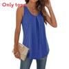 Summer Basic Cotton Sleeveless T Shirt For Women With Pleated Design For Casual Outfits
