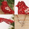 Foam Christmas Glitter Bird Clip with Sequins and Pearl Hollow Christmas Tree Hanging Bird Lightweight Clamp Fixed