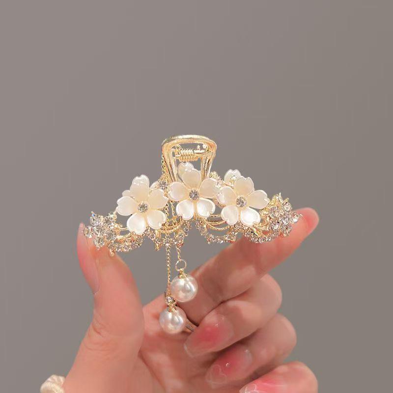 Lily of the Valley Rose Tassel Ponytail Hair Clip