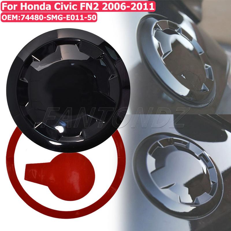 Car Fuel Cap Cover For Honda Civic FN2 2006-2011 Gloss Black Fuel Cap Cover For Honda Type R MK8 FK 1503365 74480-SMG-E011-50
