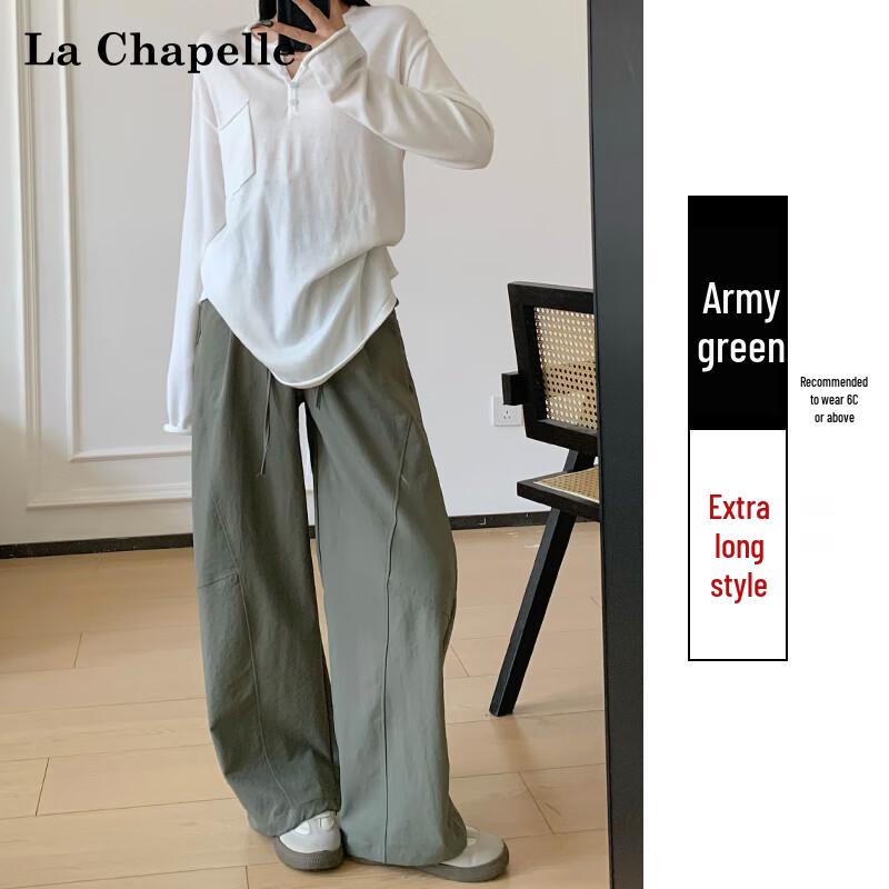 La Chapelle Women's American Retro High-Waist Loose Cargo Pants