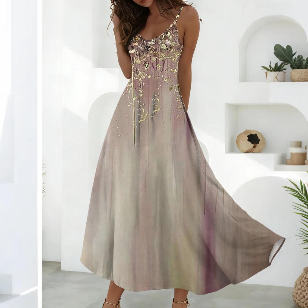 Abiti Estivi Da Donna Abiti Lunghi Svasati Linea Ad A Senza Maniche Vestiti Estivi Con Tasche