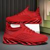Men's Anti Slip Wear-resistant Running Shoes Mesh Breathable Sports Shoes Outdoor Red Walking Shoes Fashionable 2025 New Style