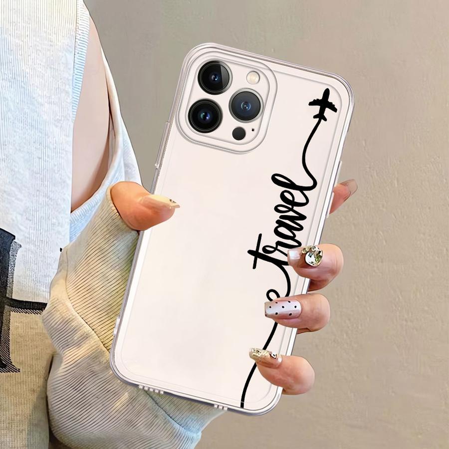 Airplane Lines With Heart Case for iPhone 17 Pro Max Air 7 8 16 12 Mini XS Max 15 11 13 Pro XR 14 Plus Soft Phone Cover