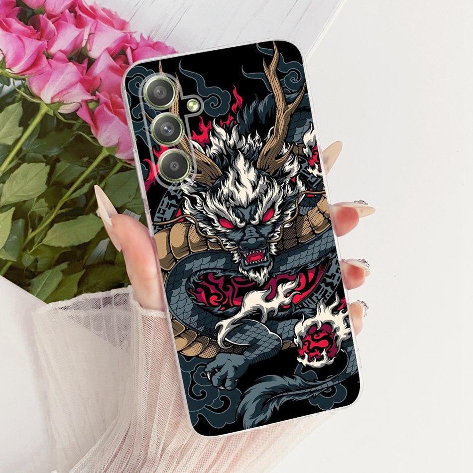 Für Samsung Galaxy A54 Coole Drachen-Tiger-Muster Handyhülle Für Samsung A54 5G SM-A546B Weiche Silikon-TPU-Hüllen
