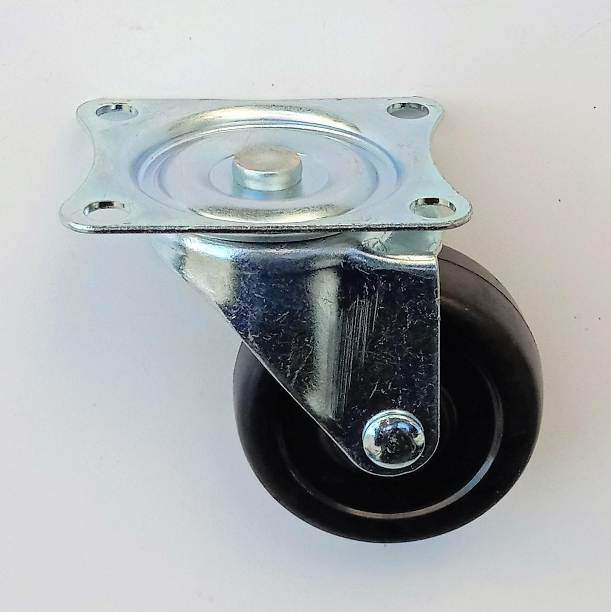 Легкоходное бесшумное поворотное колесо с тормозом направления - Черный резиновый ролик 1.5-inch Rubber Wheel Fixed