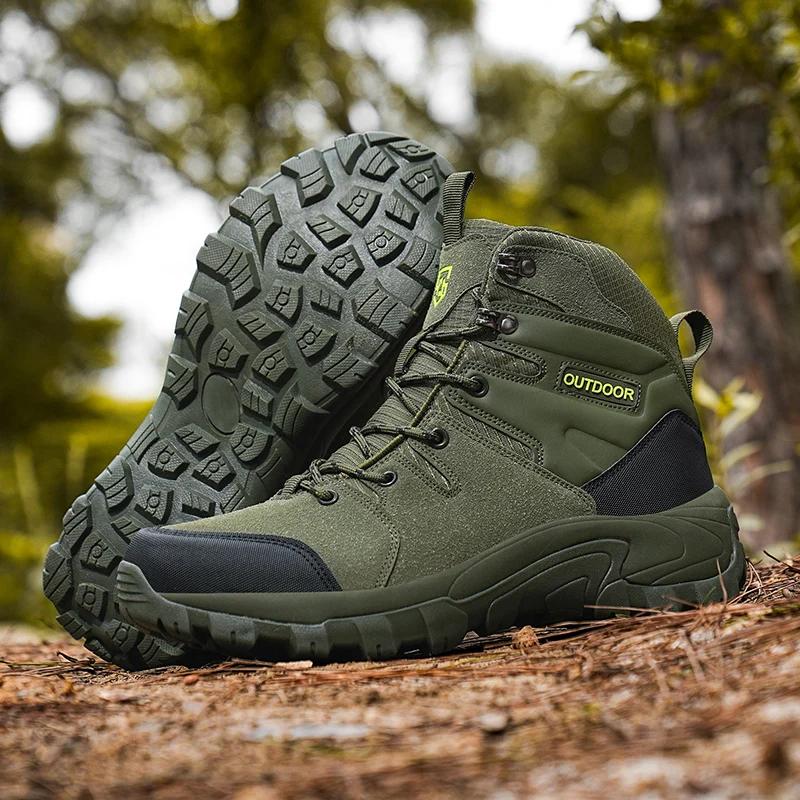 Fashion Men's Desert Boots Outdoor Non-slip Tactical Boots Hiking Desert Ankle Hunting Shoes Work Safty Men Boots Botines Zapatos Male