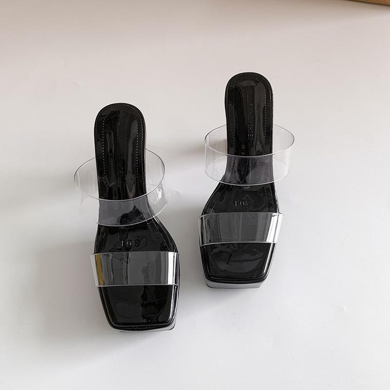 

Fashion temperament retro black one-word wedge sandals women s summer wear 2025 new super high heel heightening sandals 39 чорний