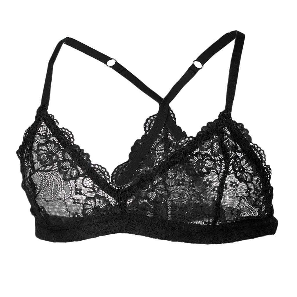 

Baoblaze Кружевной Сексуальный для Мужчин Мужской Бюстгальтер, Черный,