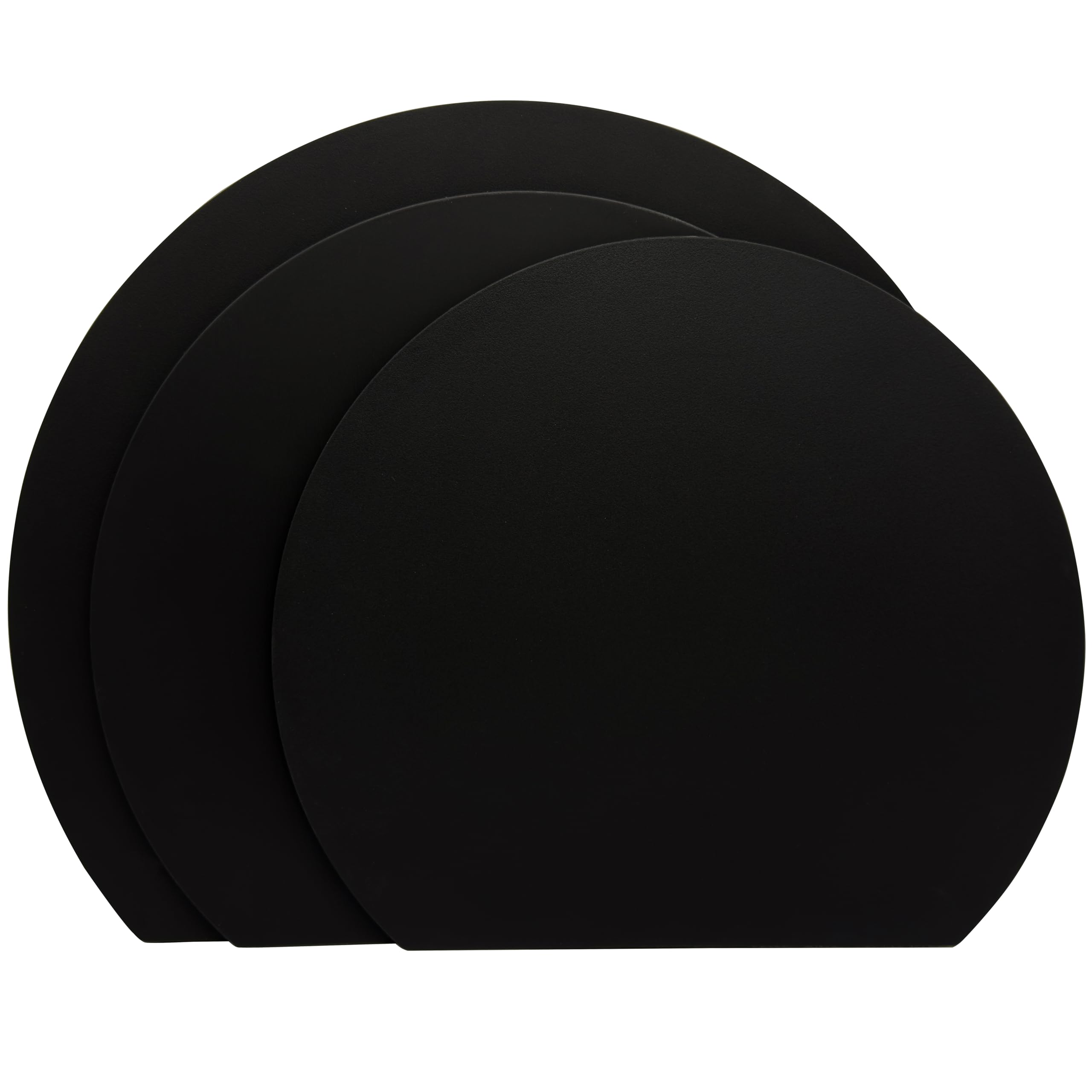 

MUAMUA Набор разделочных досок премиум-класса из 3 штук, Безопасный, Нескользящий, Круглый, Резиновый, Термостойкий эластомер, Черный, Антибактериальный, Круглый, Мягкий,