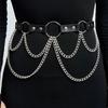 Mehrschichtige Damen-Hüftkette Verstellbare Metall-Hüftgürtel Hüftkorsett Kettengürtel Kette an Hosen