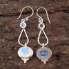 Natural Milky Opal Gemstone 925 Sterling Silver Jewelry Dangle Earrings 2.50" EE-132-18