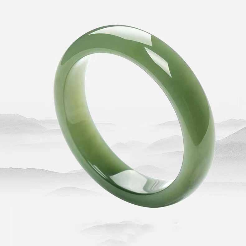 Hetian Jade Bangle Natural Nephrite Jade Bracelet for Women Gift for Her Lucky Protection Jewelry