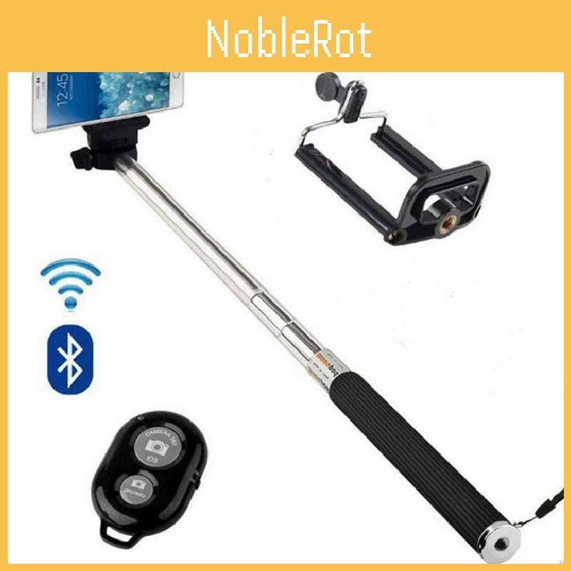 Extendable Steel Stainless Selfie Stick With Bluetooth Remote Control Outdoor