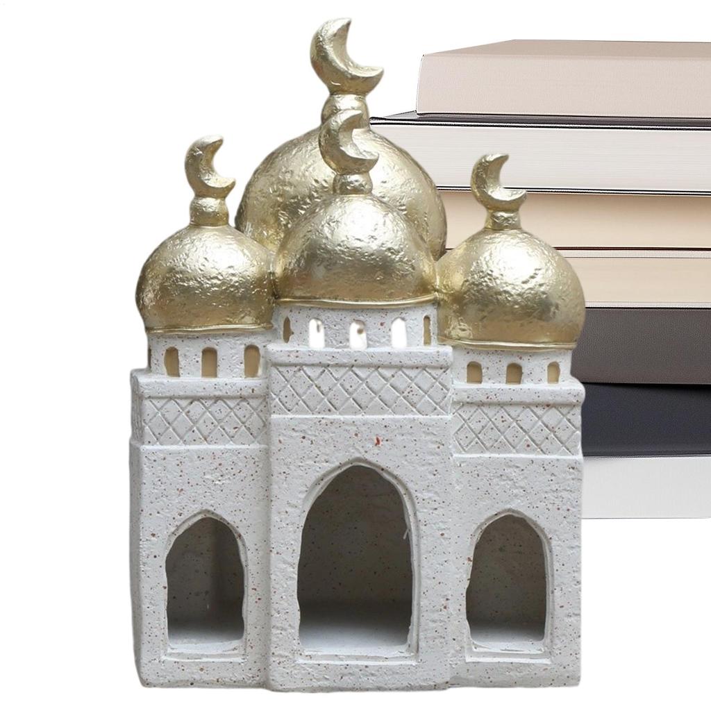 Handgefertigtes Harz-Moschee-Modell & Turm-Dekoration Ramadan-Schloss-Statue Dekorationen Miniatur-Moschee-Figuren für Wohnzimmer