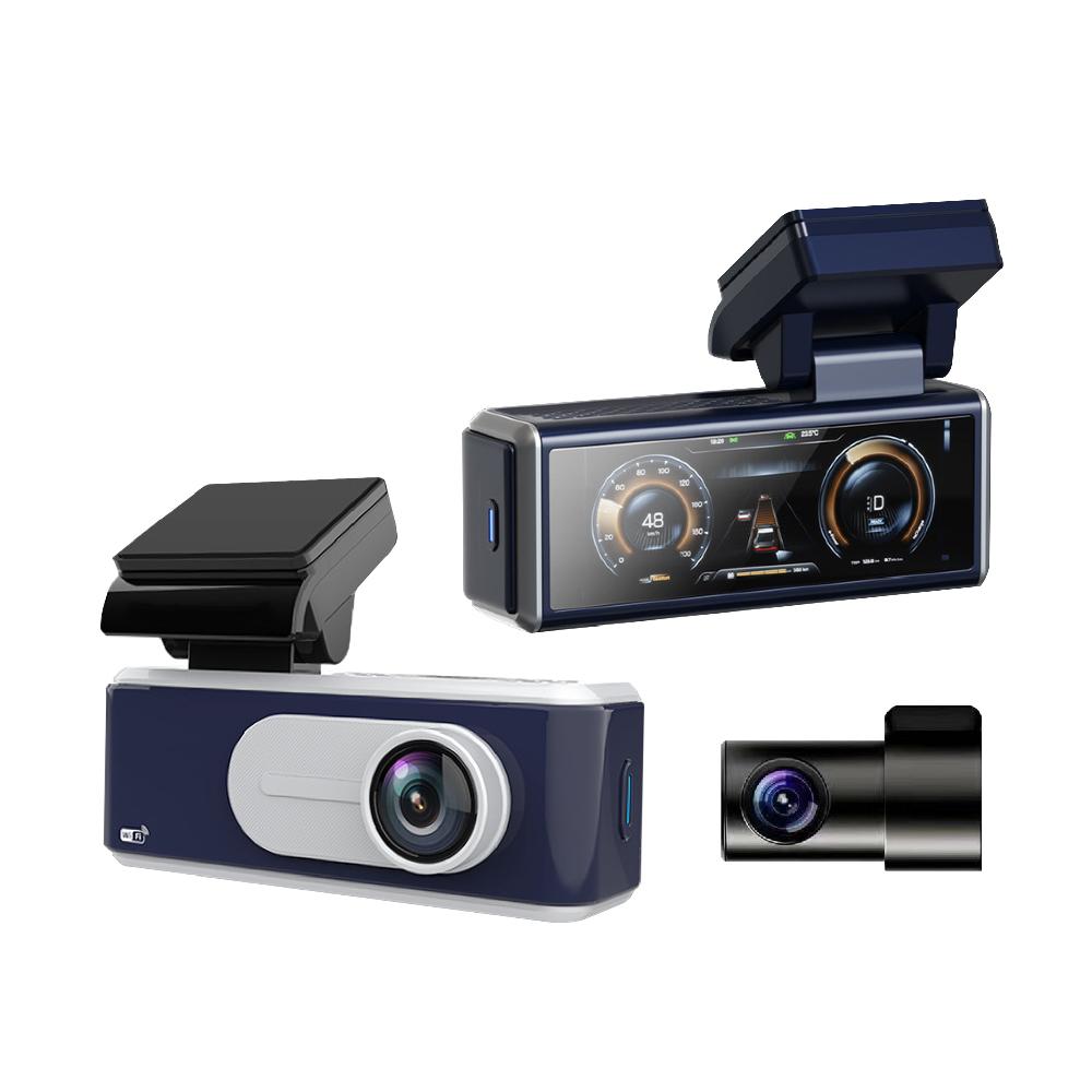 

3,2-дюймовый скрытый автомобильный видеорегистратор 2K+1080P Передняя и задняя камера с двумя объективами, широкоугольный объектив, ночное видение, циклическая запись NONE