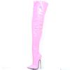 Schritthohe Stiefel JIALUOWEI 18 cm Super High Heel Stiletto Stiefel Frauen Lackleder Sexy Schwarz Stretch Oberschenkel Hohe Stiefel