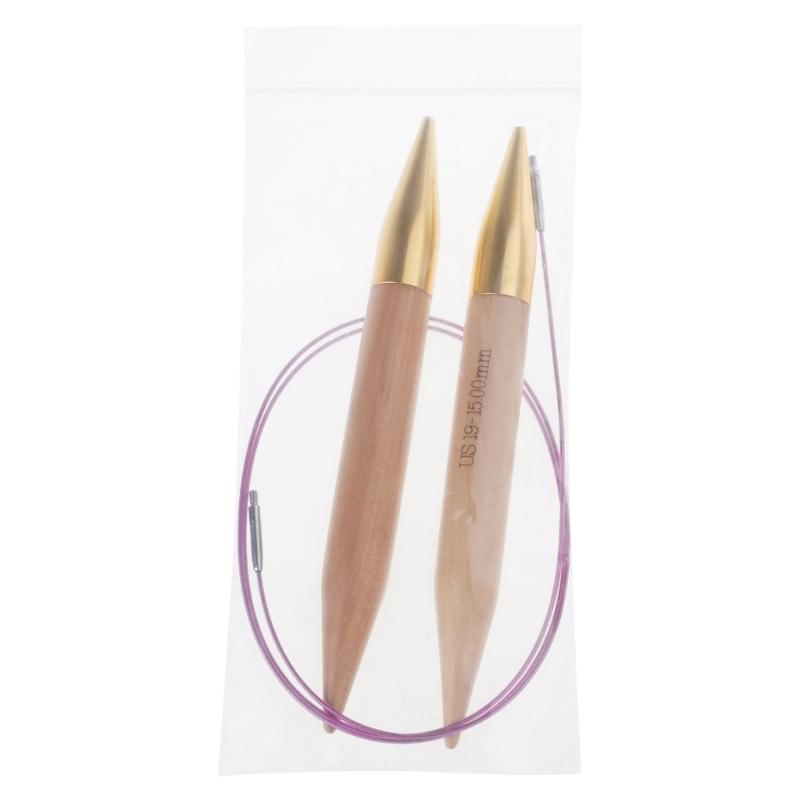 1Pair of Interchangeable Circular Knitting Needle Set for Knitting Sweater Sock Circular Wood Knitting Needle Set