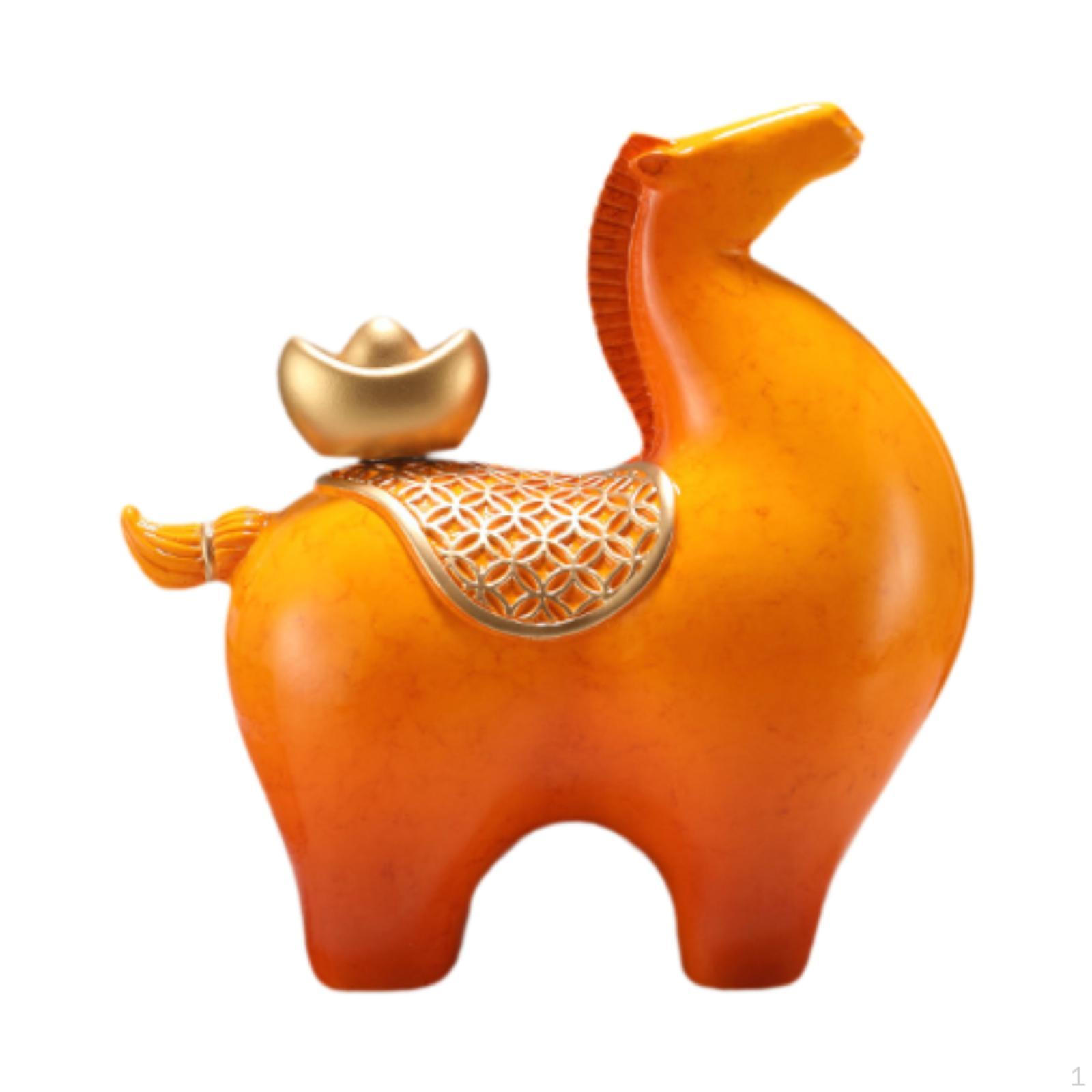 

Decorative Horse Sculpture, Desk Figurine, Animal Ornament, Modern, Resin, Symbol of, Handcrafted, 19x9x19cm