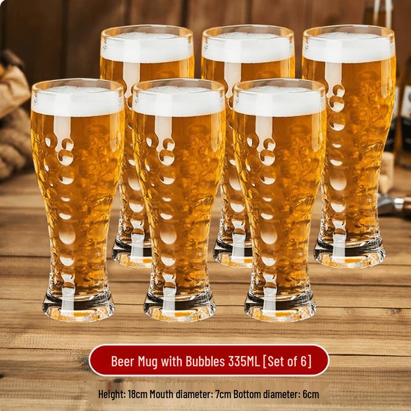 Large Capacity Bubble Beer Glasses - Set of 6