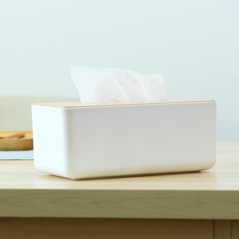Simple Wooden Lid Desktop, Home Tissue Box, Paper Storage, Paper Drawer, Household Car Use