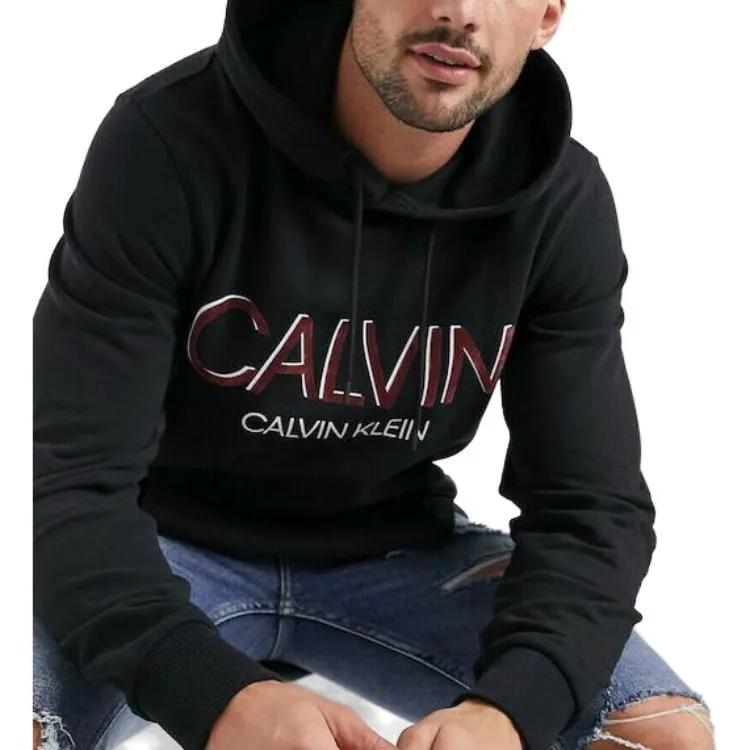 Calvin Klein Sweatshirts Men's Black Hooded Moderate Straight Fit (Unisex) Sweatshirts K10K105584 BEH