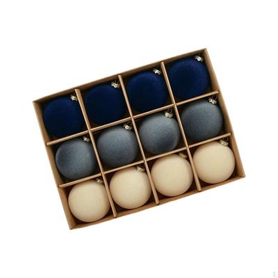 12 Pieces Velvet Christmas Ball Ornaments Tree Decor Elegant Sturdy Decorative Hanging for
