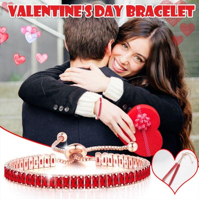 

Регулируемый браслет на годовщину браслет с драгоценными камнями браслеты для подруги на день святого валентина разноцветный