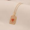 New Fashion Retro Tarot Card Pendant Necklace Heart Fish Stainless Steel Jewelry Western Style Accessory