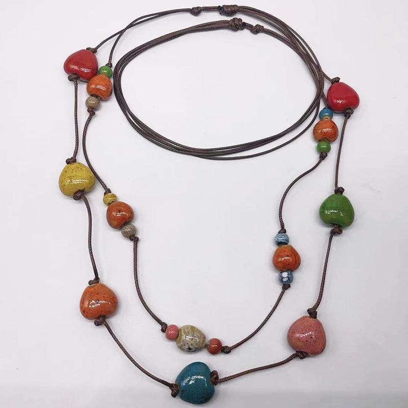 Colorful Ceramic Retro Necklace