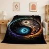 Meditation Yin Yang Tai Chi Bagua Yoga Flannel Blanket Soft Throw Blanket for Bedroom Living Room Bed Travel Camping Picnic Nap