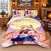 Sailor Moon Muster Bettwäsche 3-teiliges Set Bettlaken und Kissenbezüge für Schlafzimmer