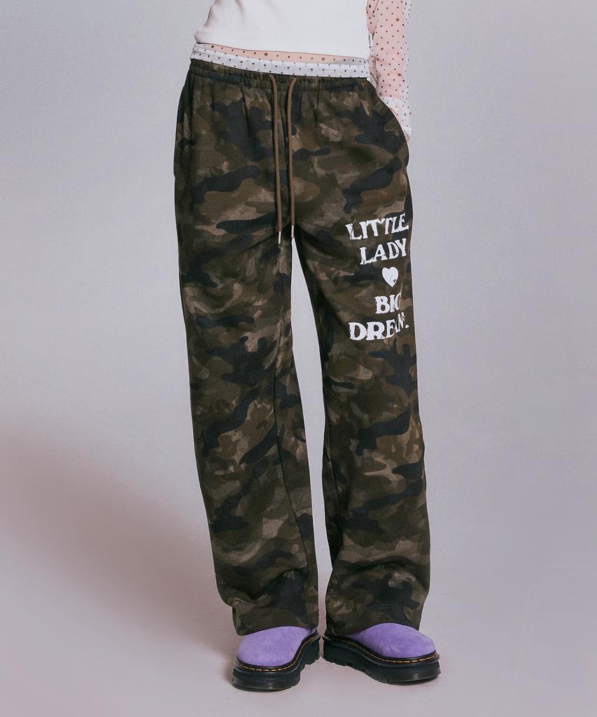YOUHEE Graphic Camo Sweat Pants_Khaki