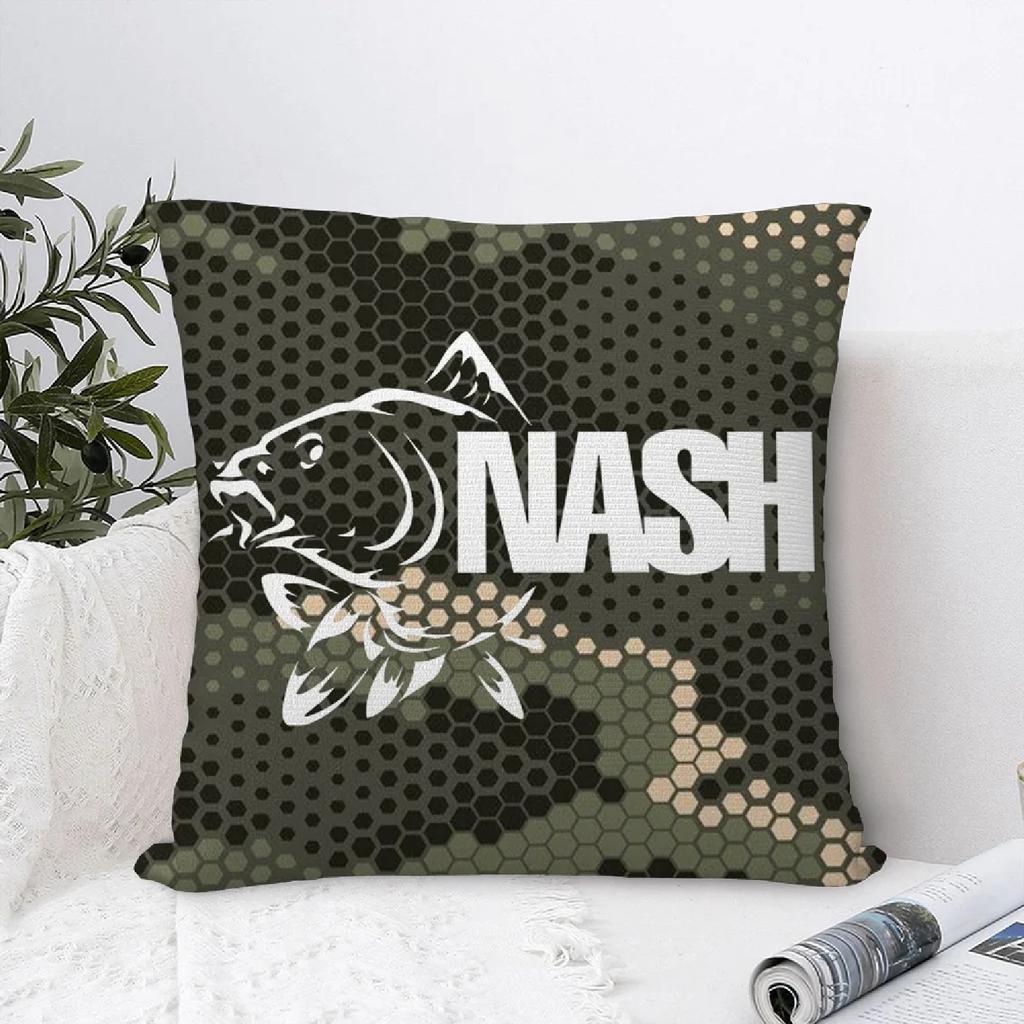 Fashion N_Nash Fishing Pillow Case Plush Fabric Soft Double Sided Print Sofa Cushion Throw Pillow sl,