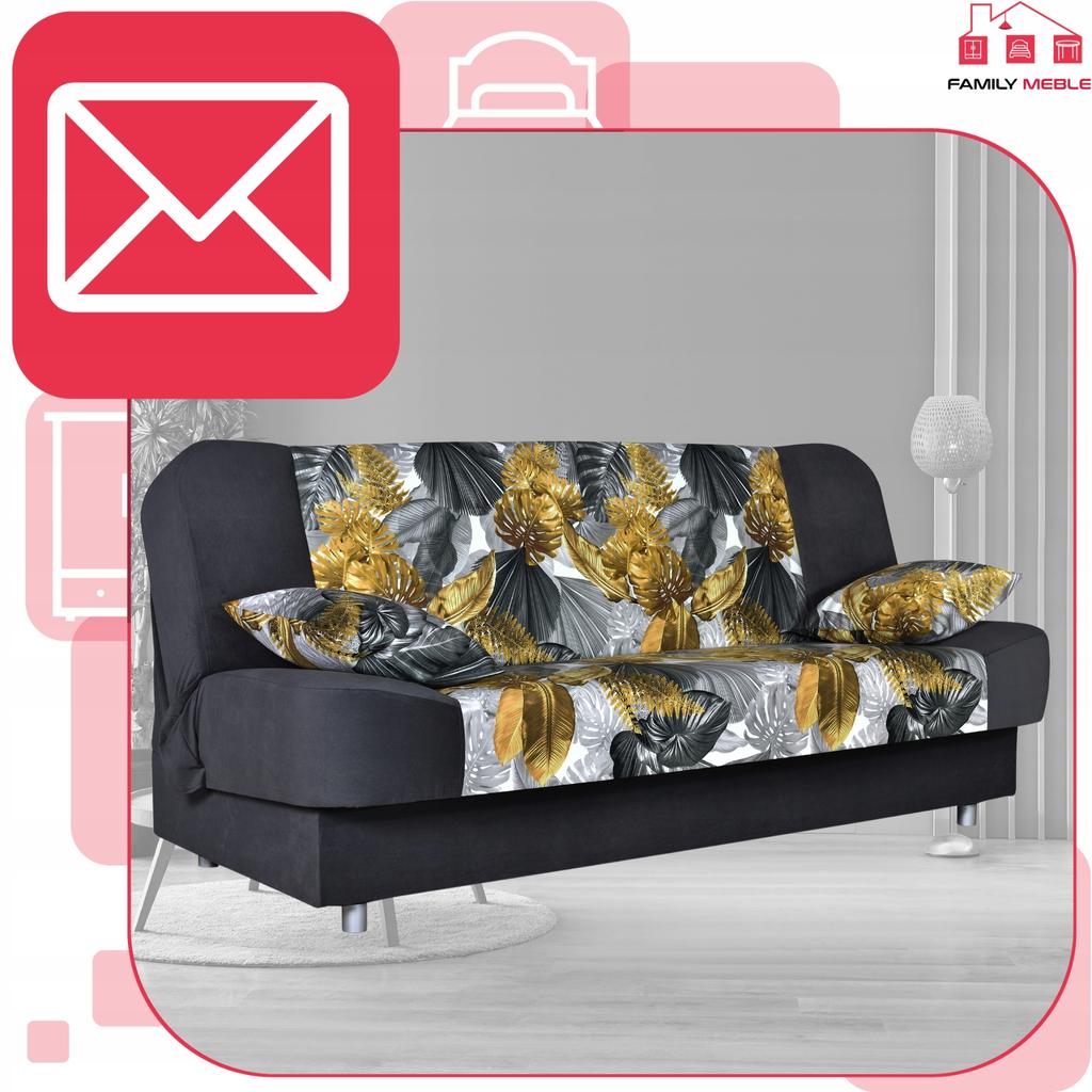 Kanapa sofa Sara Print Duo rozkładana wersalka spania bonell łóżko Family meble