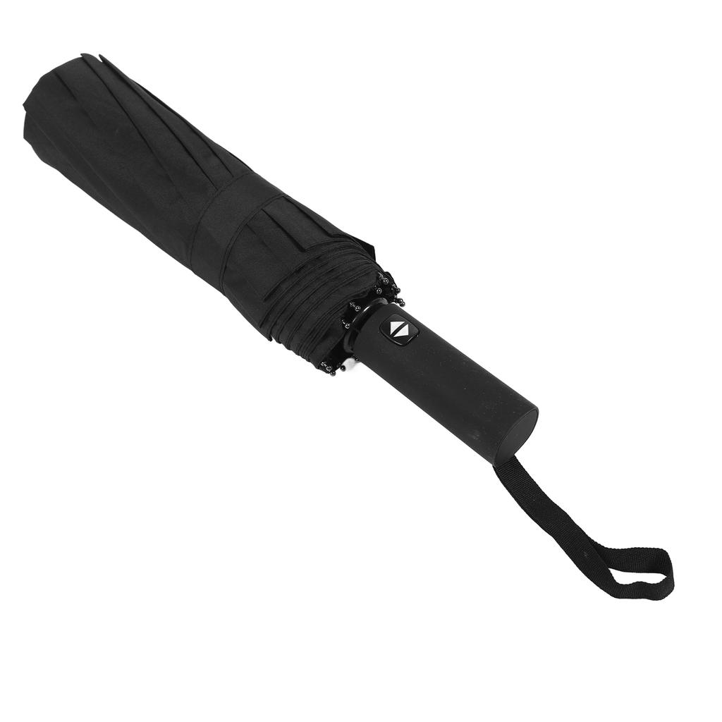 Automatic Folding Umbrella Graphite Black 12 Ribs UV Protection Auto Collapsible Umbrella for Outdoor