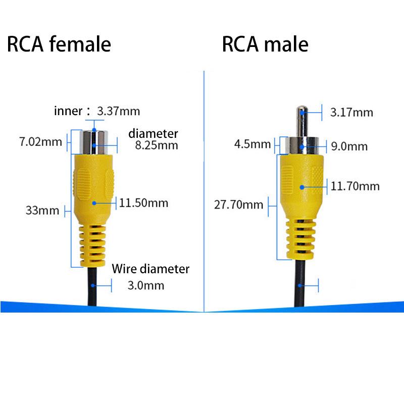 15cm Audio 2pin Rca Female or Male Audio Cable Extension Av Single Head Video Plug Stereo Extension Wire Tools Connector