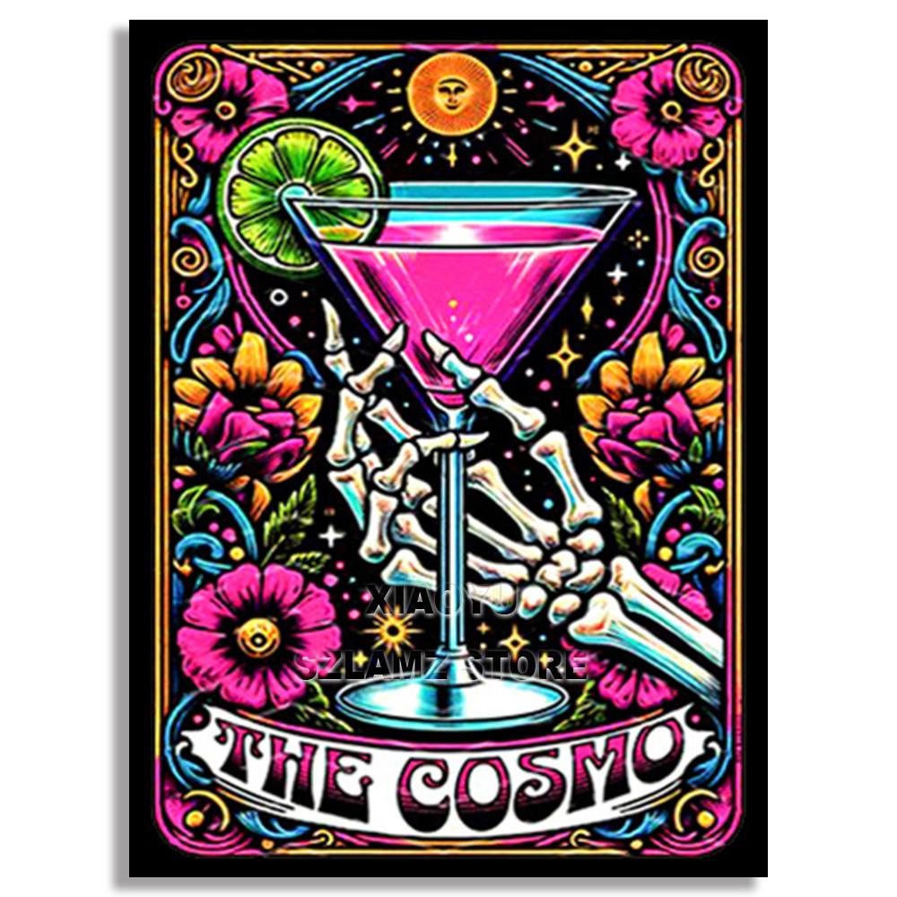 DIY Diamond Embroidery Tarot Card Diamond Painting Cartoon Skeleton Cross Stitch Set Halloween Art Decoration Gift