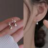 Temperament Design Silver Color Tulip Flower Hoop Earring for Women Classic Rose Drop Pendant Earring Trendy Jewelry Accessories