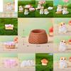 Cute Ginger Ornament Cat Basket Micro Landscape Making Diy Gardening  Resin