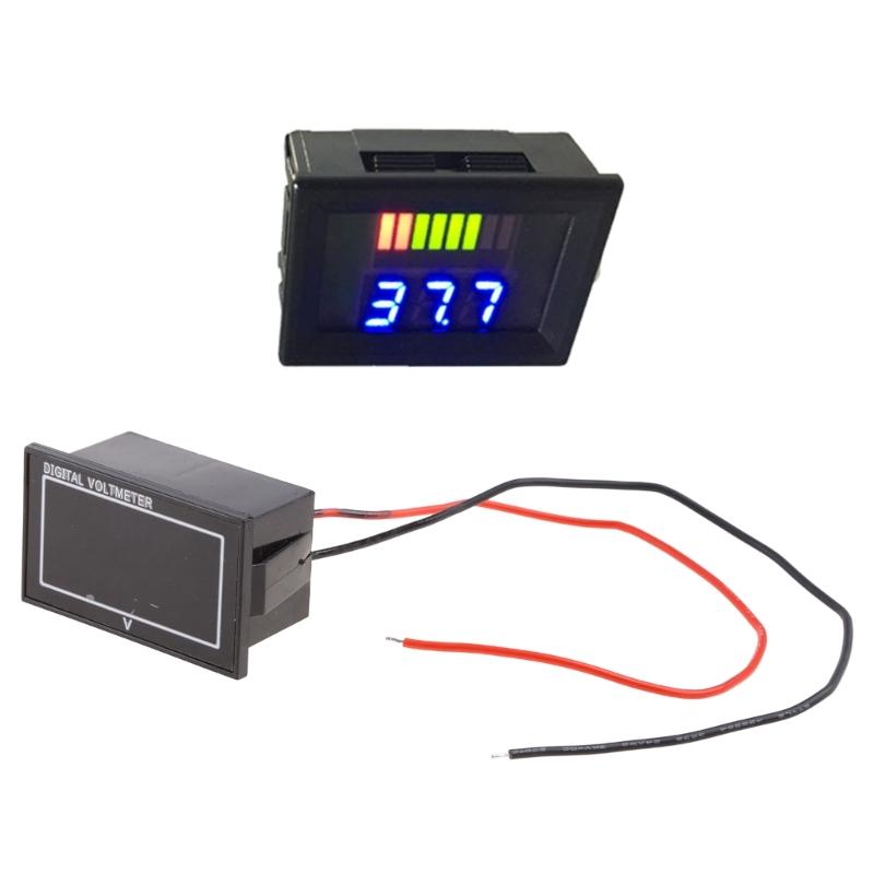 Battery Capacity Monitor 5-70V Voltmeter Multimeter Tester Power Percentage Volt Indicator Gauge Waterproof LCD Display