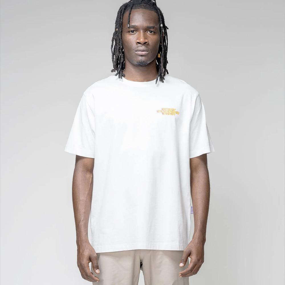 H. Kumori Post Running High Flames Regular T-Shirt - White M
