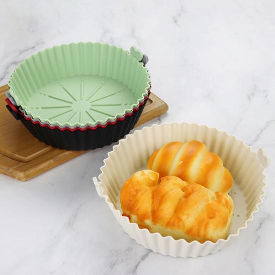 Silikon-Backformen, umweltfreundlich, lebensmittelecht, antihaftbeschichtet, multifunktional, hohe Temperaturbeständigkeit, für die Mikrowelle geeignet, wiederverwendbar, runde Backform